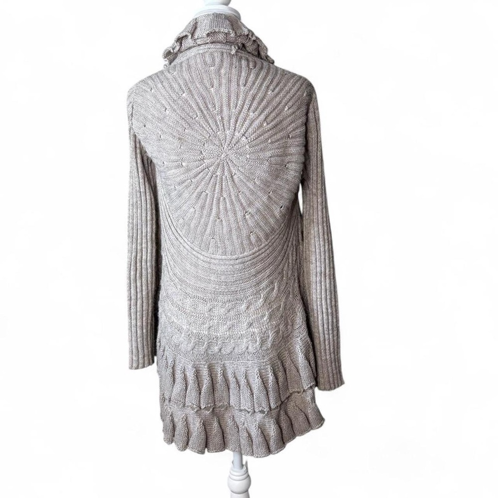 Wool Knit Ruffle Cardigan - Picture 3 of 7